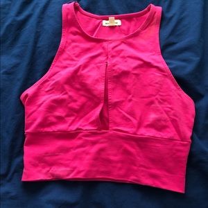 Urban Outfitters pink keyhole crop top